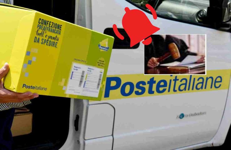 Martelletto del giudice davanti a poste italiane